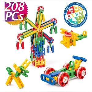 $6 STEM Building Blocks Set - 208 Pieces~New~$6 WHEN BUNDLED WITH 3 OR MORE ITEM